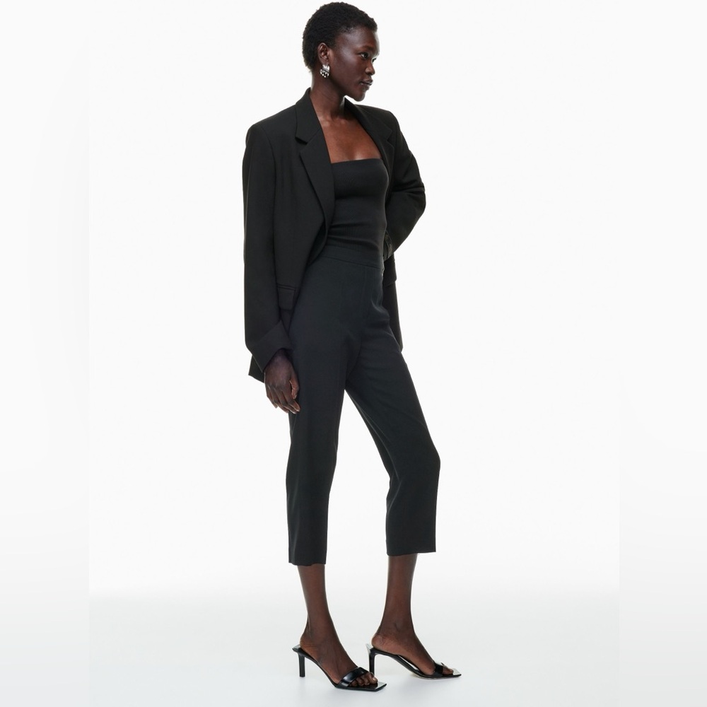 ARITZIA BABATON Conan ankle pants, mid rise trousers, dress pants black, size 0